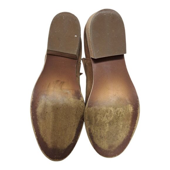 BP Women's Tan Suede Ankle Booties Almon Toe Classic Boho Sz 9 - Picture 7 of 9